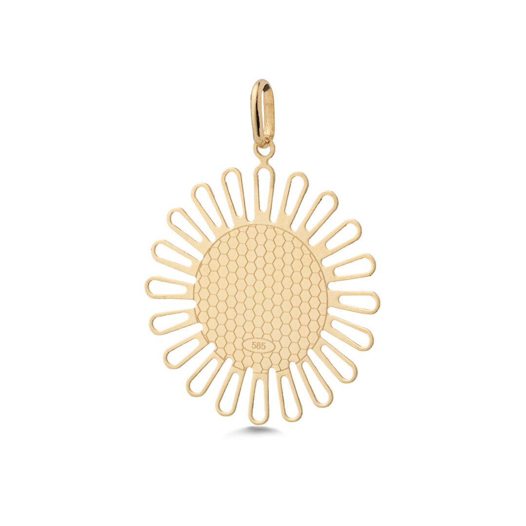 Virgin Mary and Jesus Medallion – 14K Gold Pendant