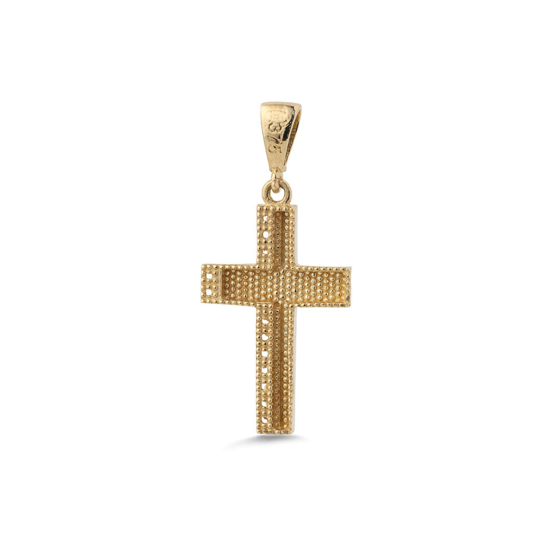 Zircon Cross – 9K Gold