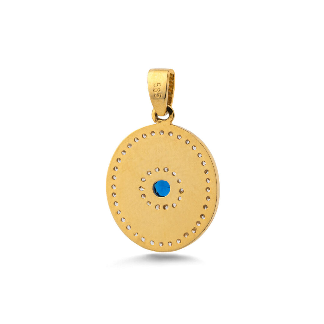 Byzantine Pendant with Zircon – 14K Gold