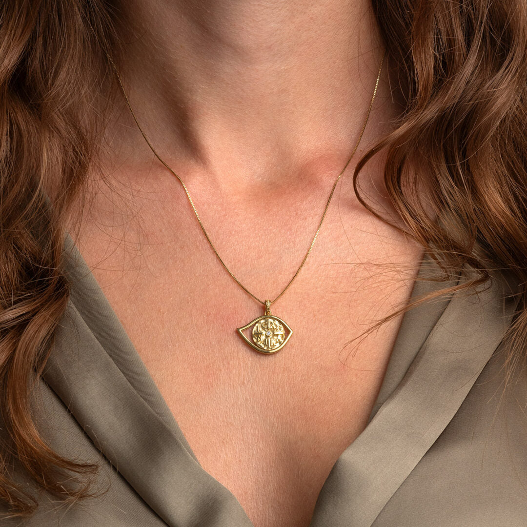 Constantinato Flouri Amulet Eye – 9K Gold Protection Pendant