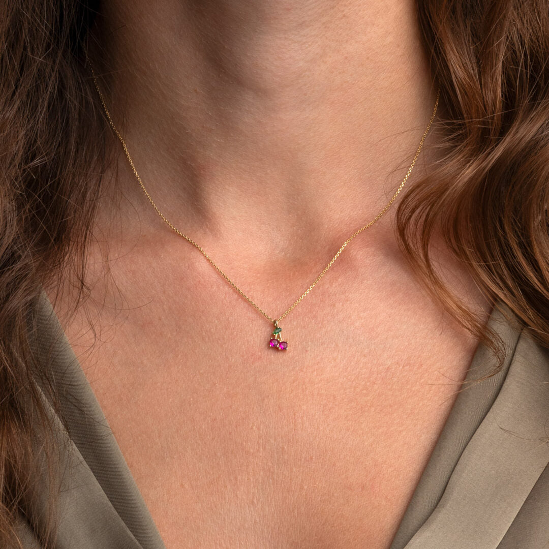 9K Gold Cherry Necklace for Children