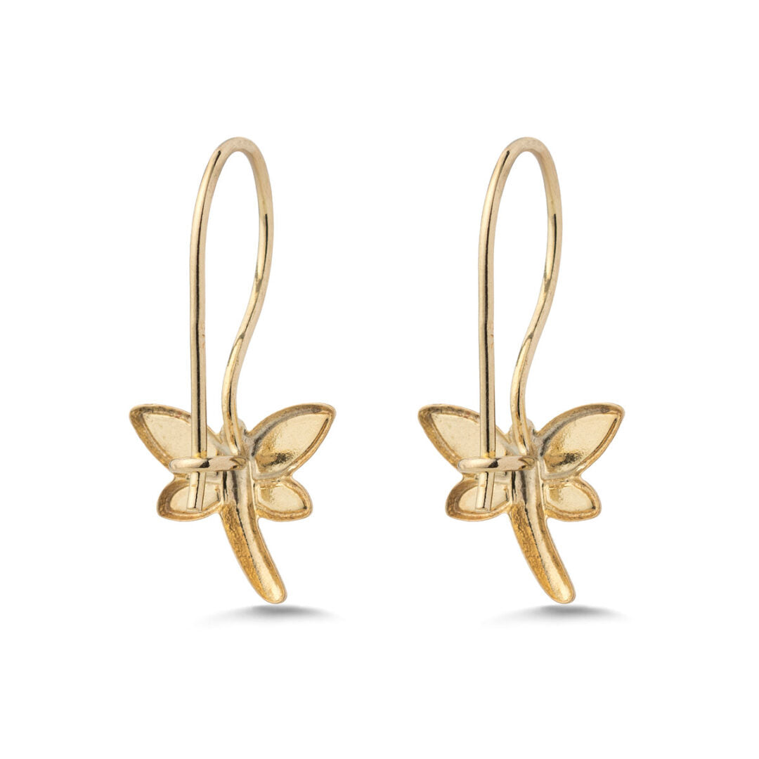 Gold Butterfly Dangle Earrings for Children
