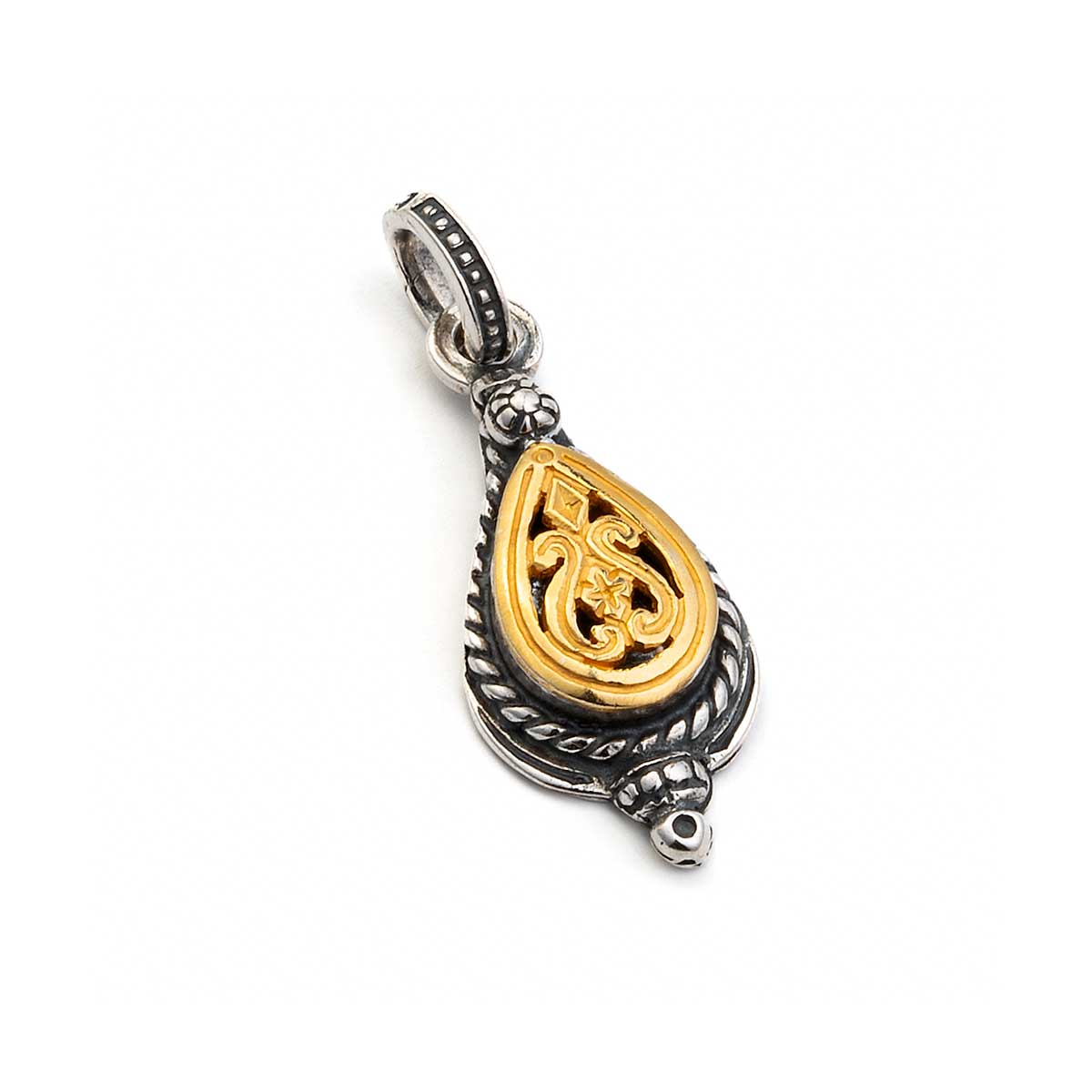 Vintage Ioannina Traditional Pendant 925 Silver and Gold Plated