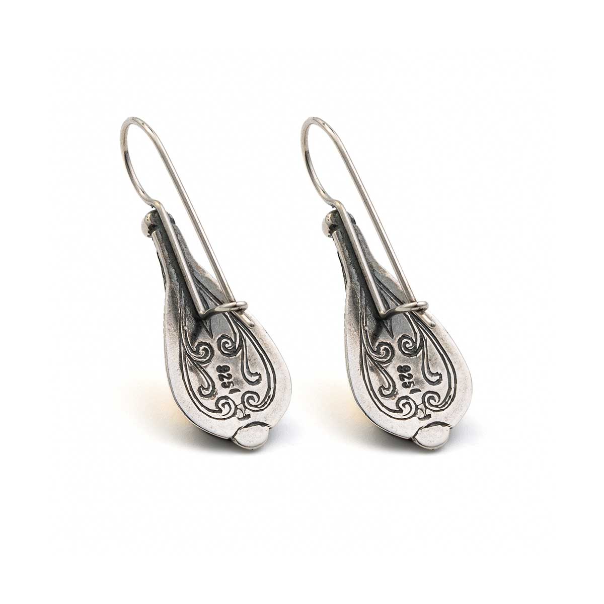 Vintage Traditional Flower Earrings 925 Silver and Gold Plated