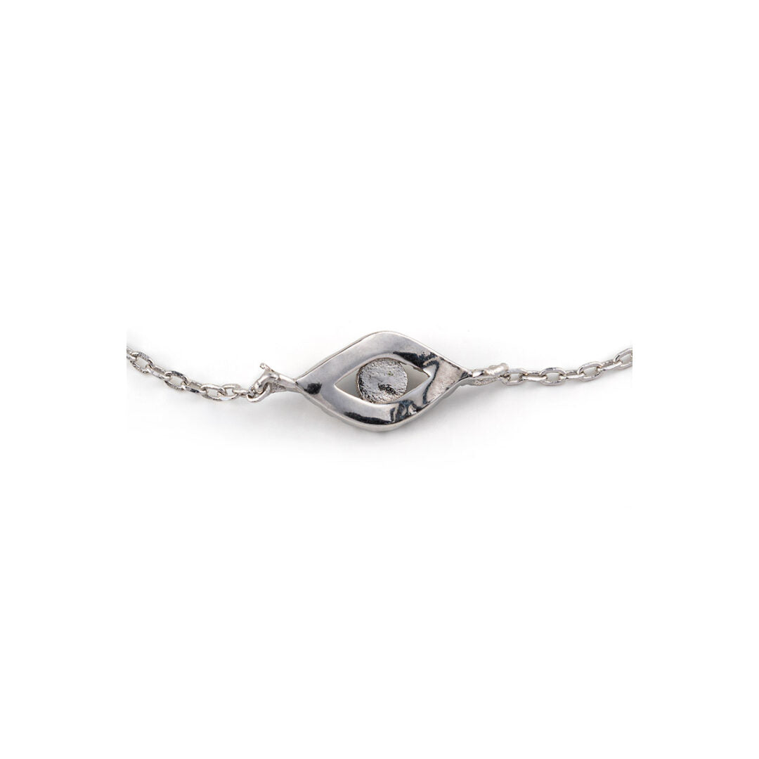 Tiny Evil Eye Bracelet with Zircon Sterling Silver