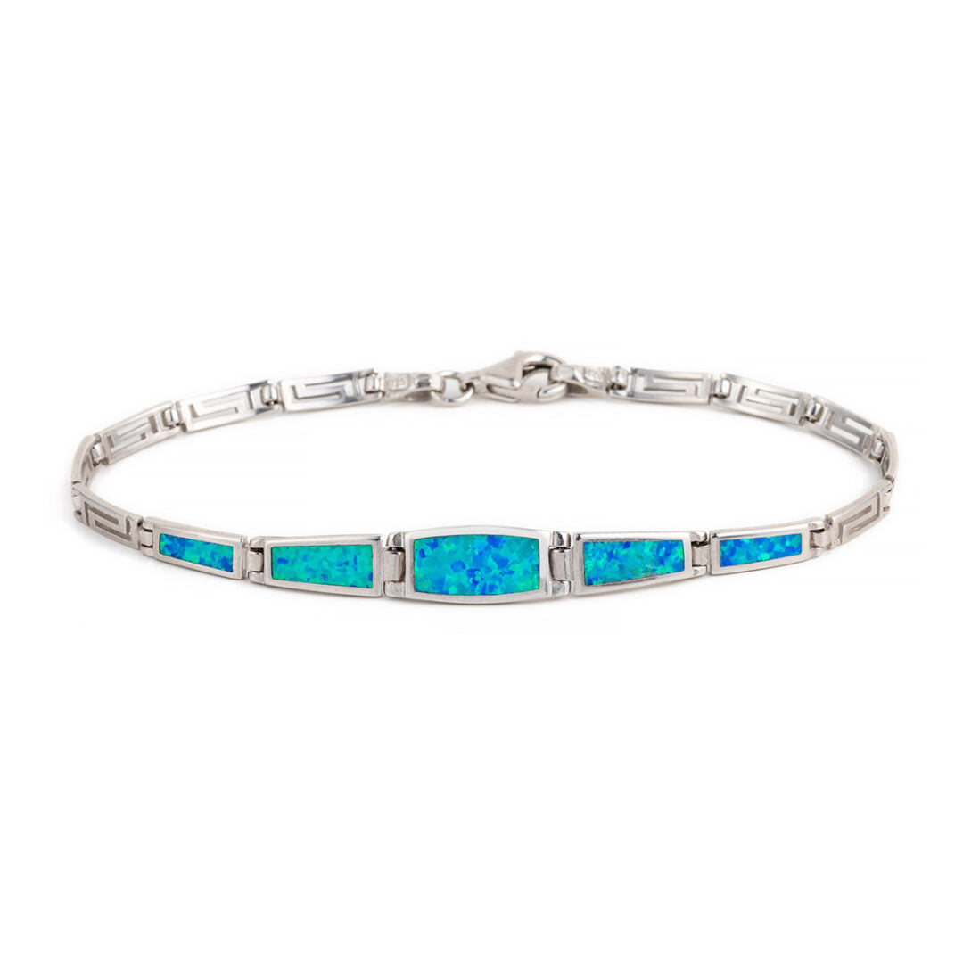 Meander Bracelet – 925 Sterling Silver with Opal