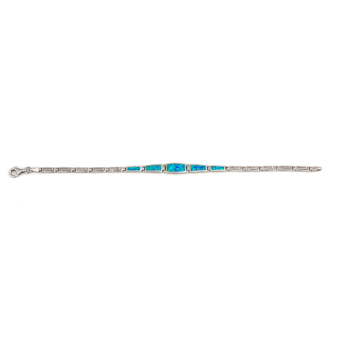 Meander Bracelet – 925 Sterling Silver with Opal