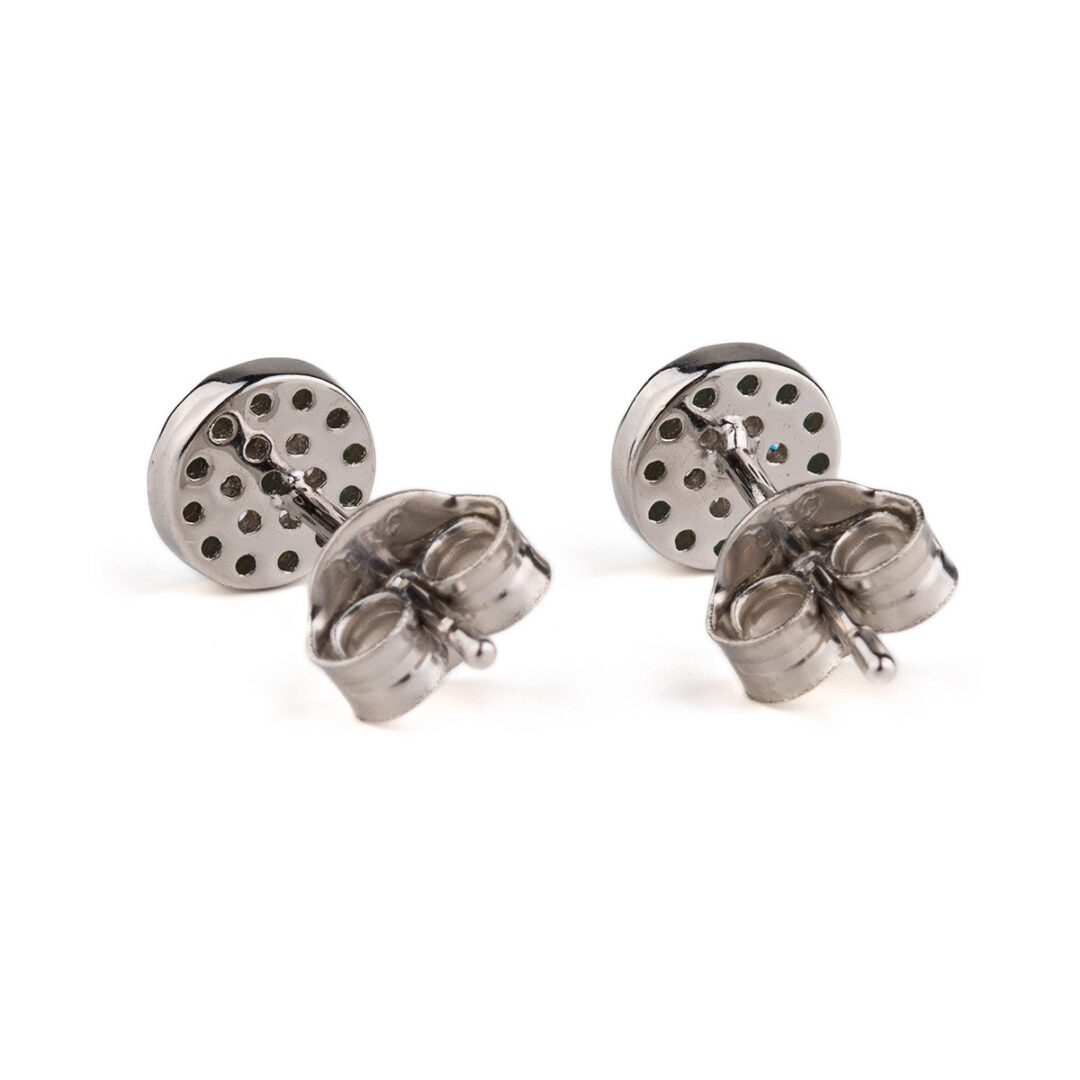 Eye Stud Earrings with Turquoise Zircon – 925 Sterling Silver