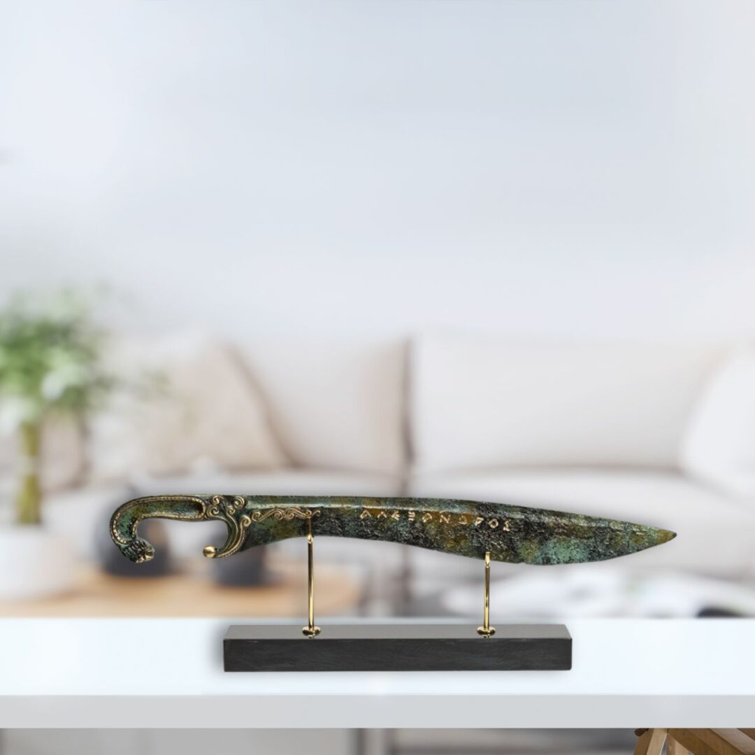 Great Alexander Sword on Marble Base - Bronze