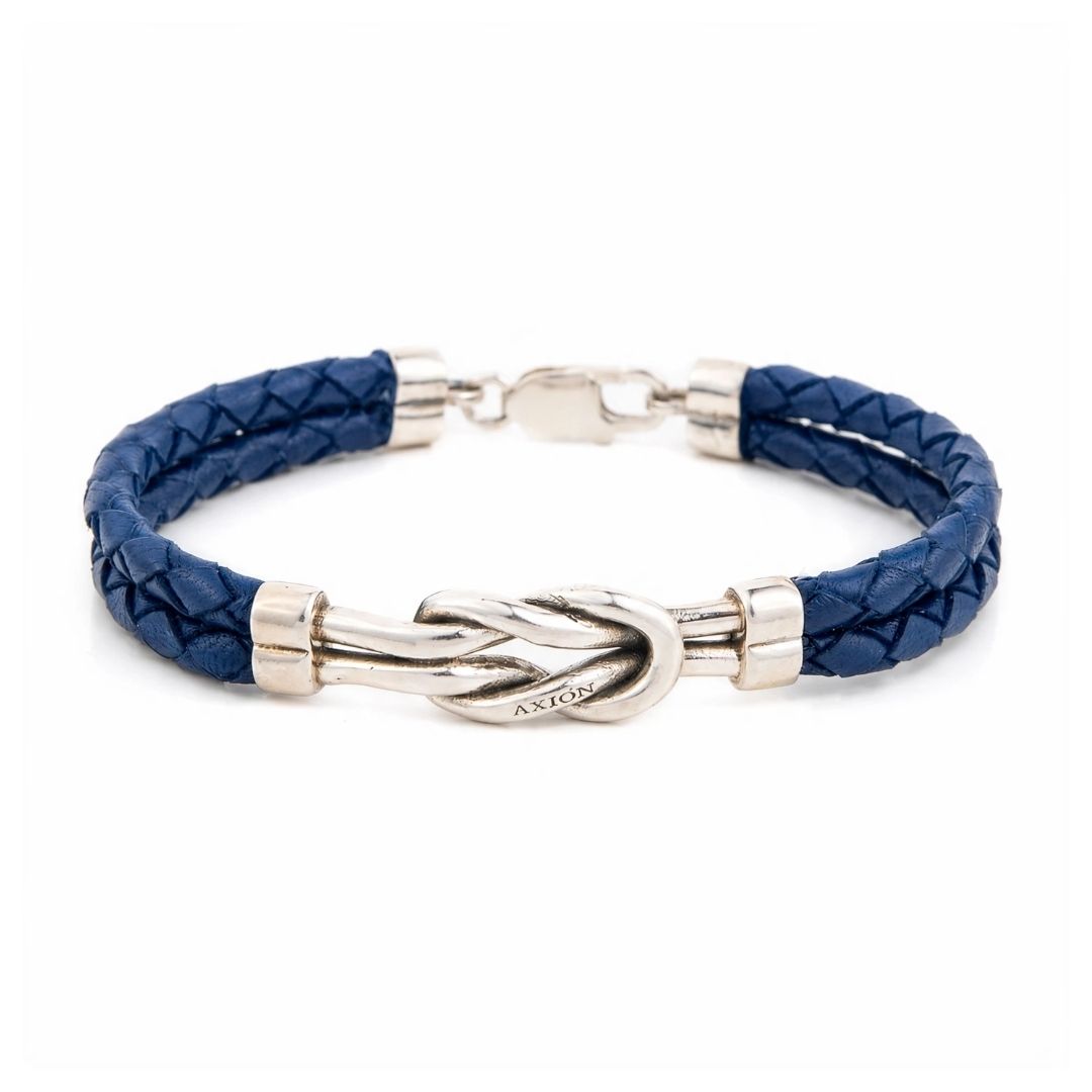 Sterling Silver Bracelet Nautical knot — Blue