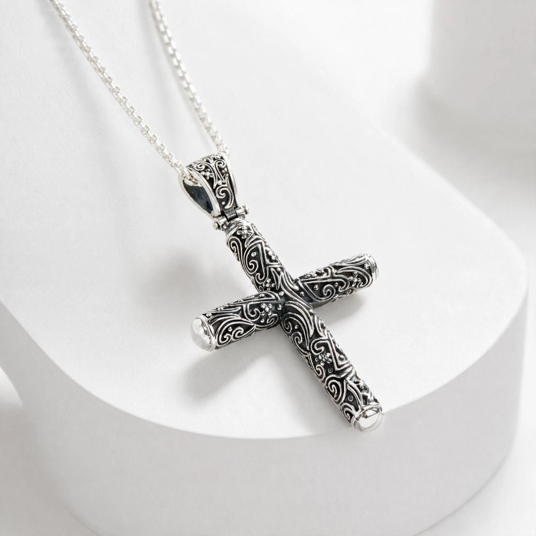Gerochristo – Eden’s Garden Cross in Sterling Silver
