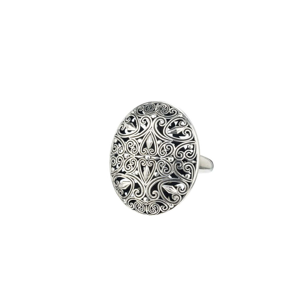 Gerochristo - Kallisto Oval Ring in oxidized silver