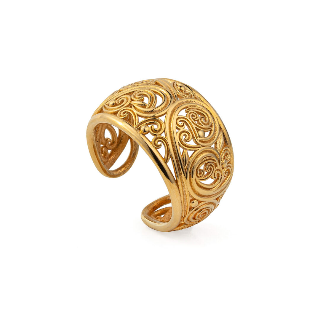 Gerochristo – Byzantine Ring in Sterling Silver and Gold Plated
