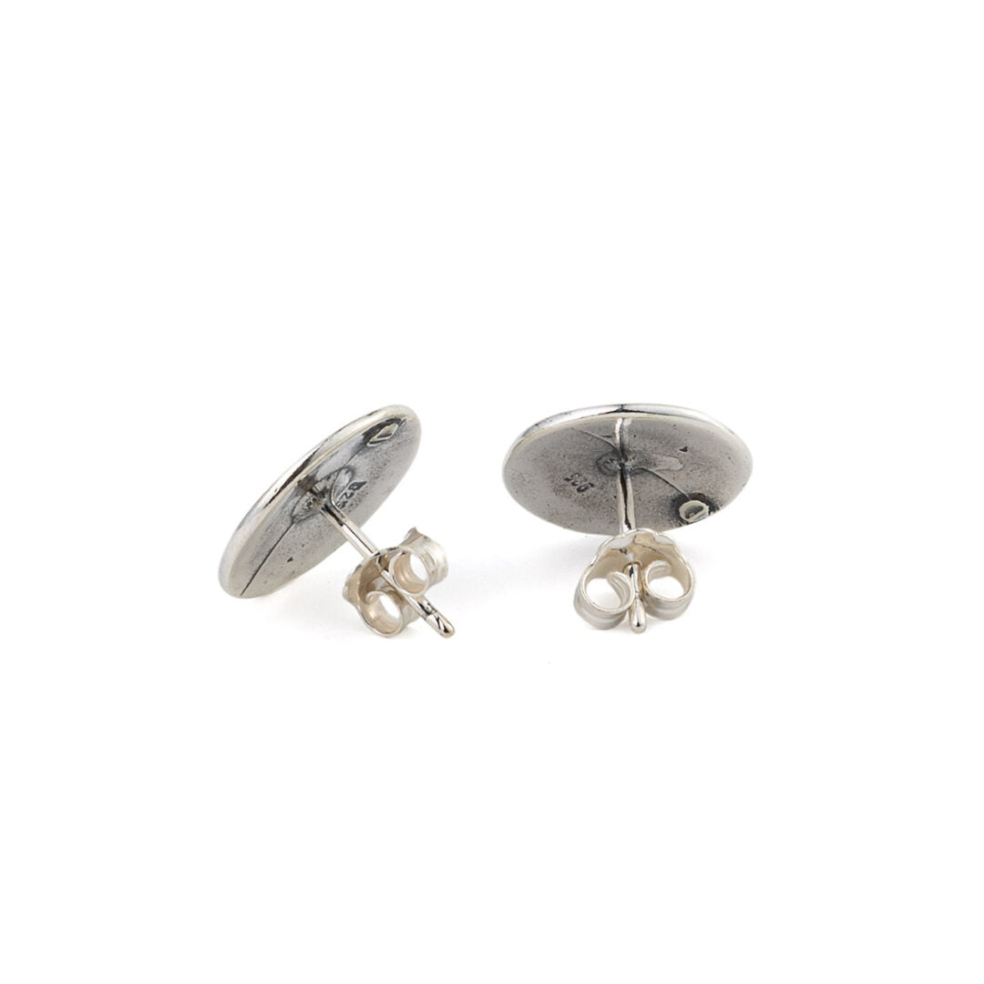 Minoan Phaistos Disk Earrings - Sterling Silver and Gold Plated