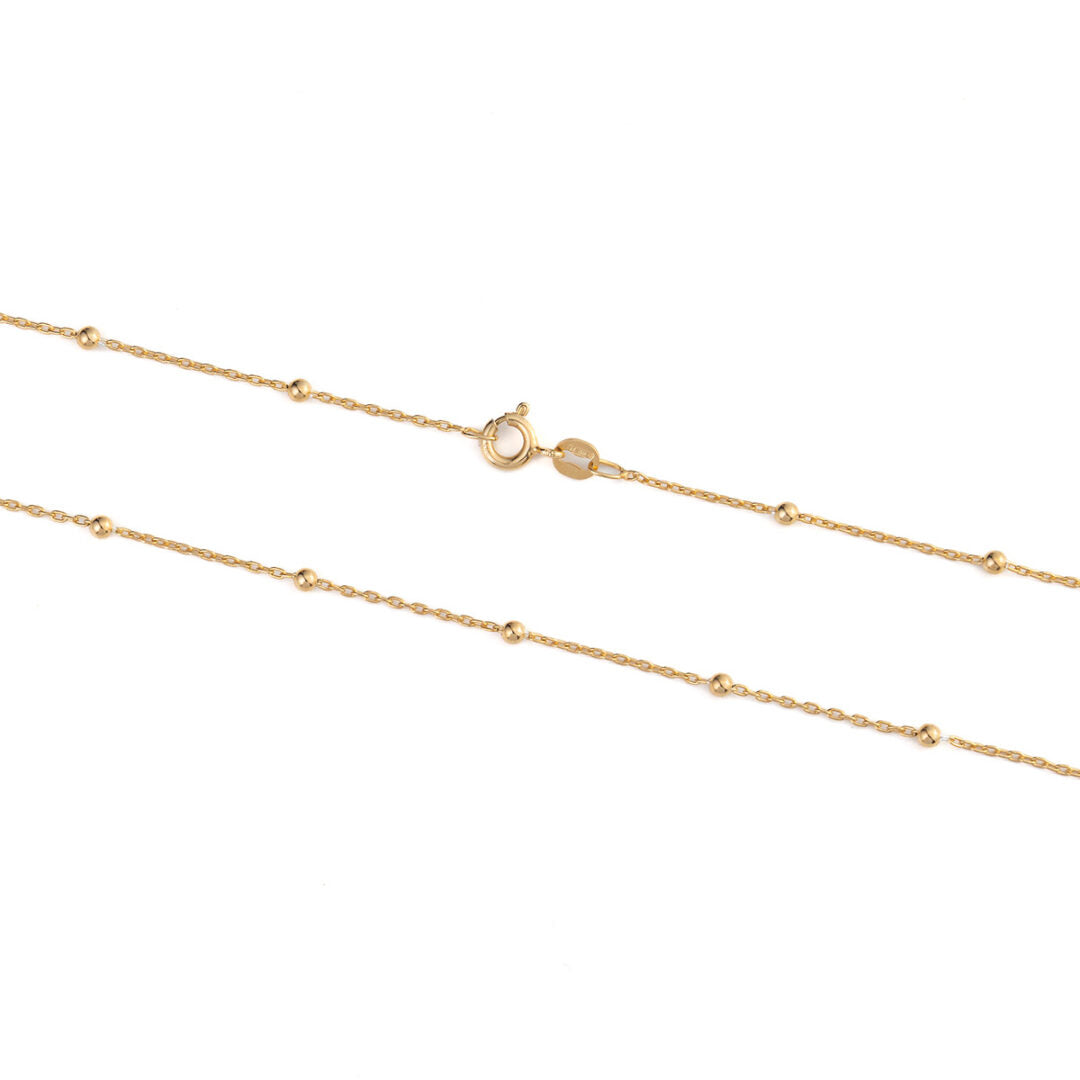 Satellite Chain 50 cm - 925 Sterling Silver and Gold Plated