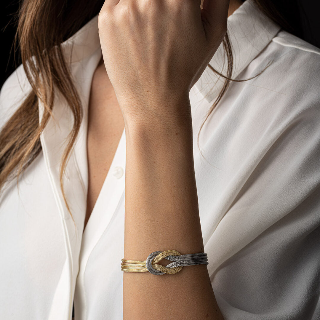 Hercules Knot Chain Bracelet - 925 Sterling Silver and Gold Plated