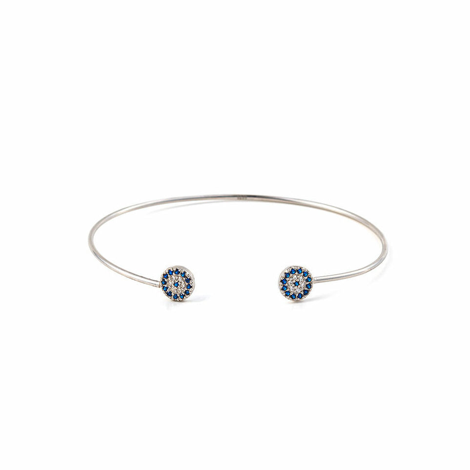 Sterling Silver Eye Hinge Bracelet with Zircon