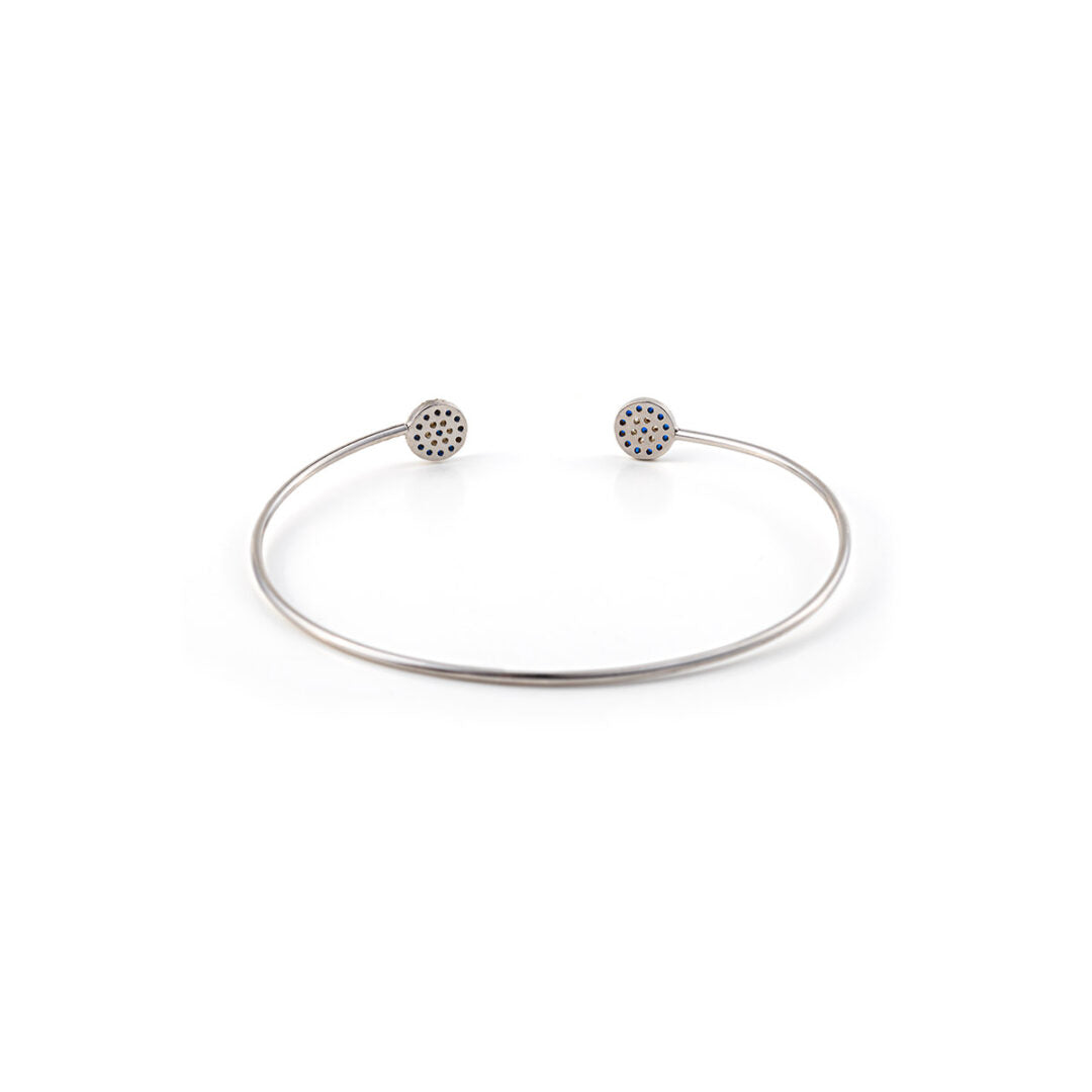 Sterling Silver Eye Hinge Bracelet with Zircon