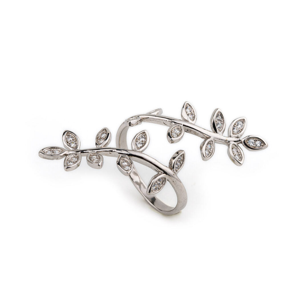 Olive Leaf Branch Ring - 925 Sterling Silver