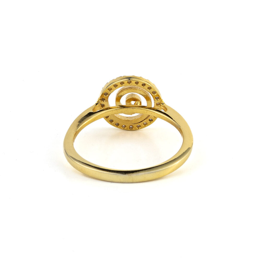 Spiral Ring with Cubic Zirconia