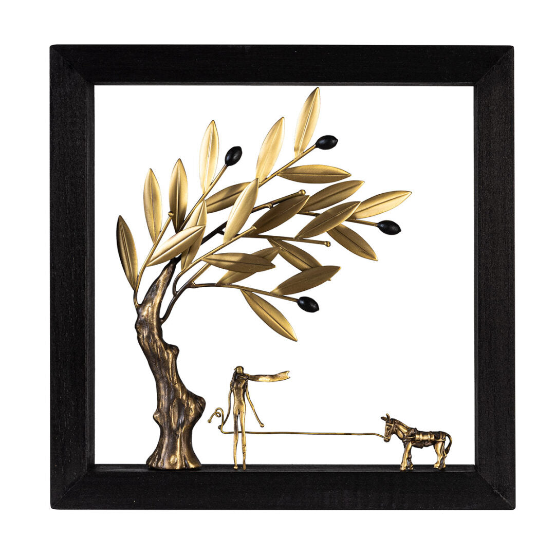 Διακοσμητικό Ξύλινο Κάδρο 25X25cm – Στο χωριό Ορείχαλκος