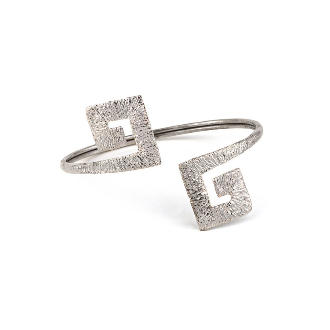 Greek Key Hinge Bracelet - 925 Sterling Silver