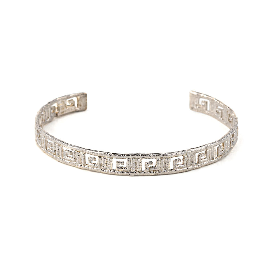 Meander Cuff Silver Bracelet