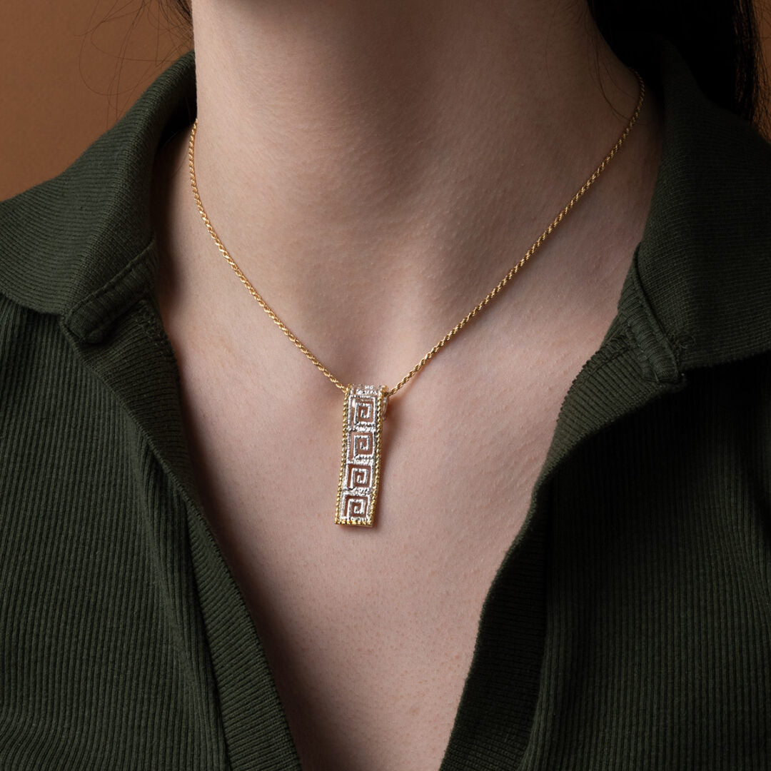 Greek Key Meander Lace Pendant