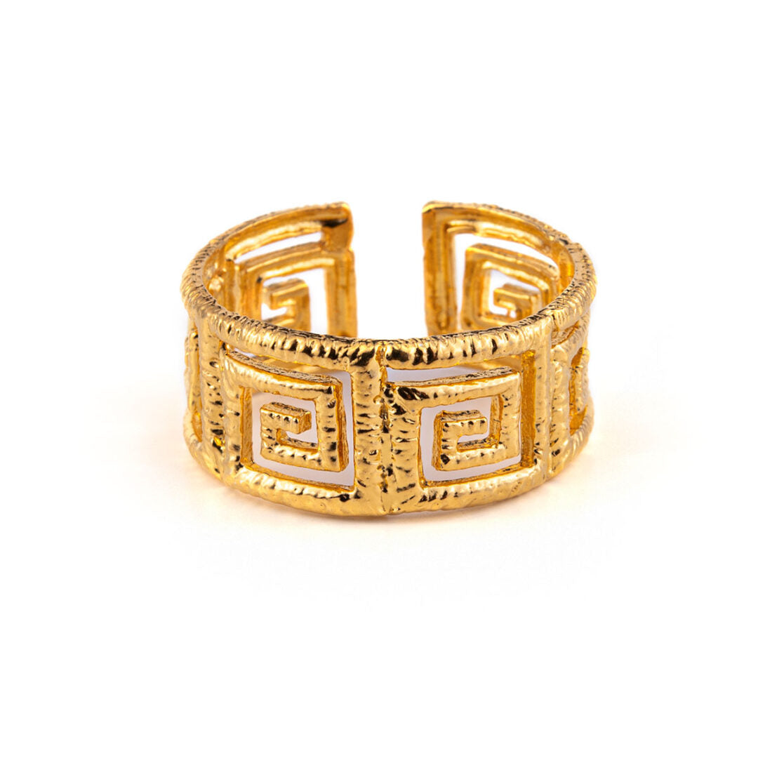 Meander Ring - 925 Sterling Silver and Gold Plated