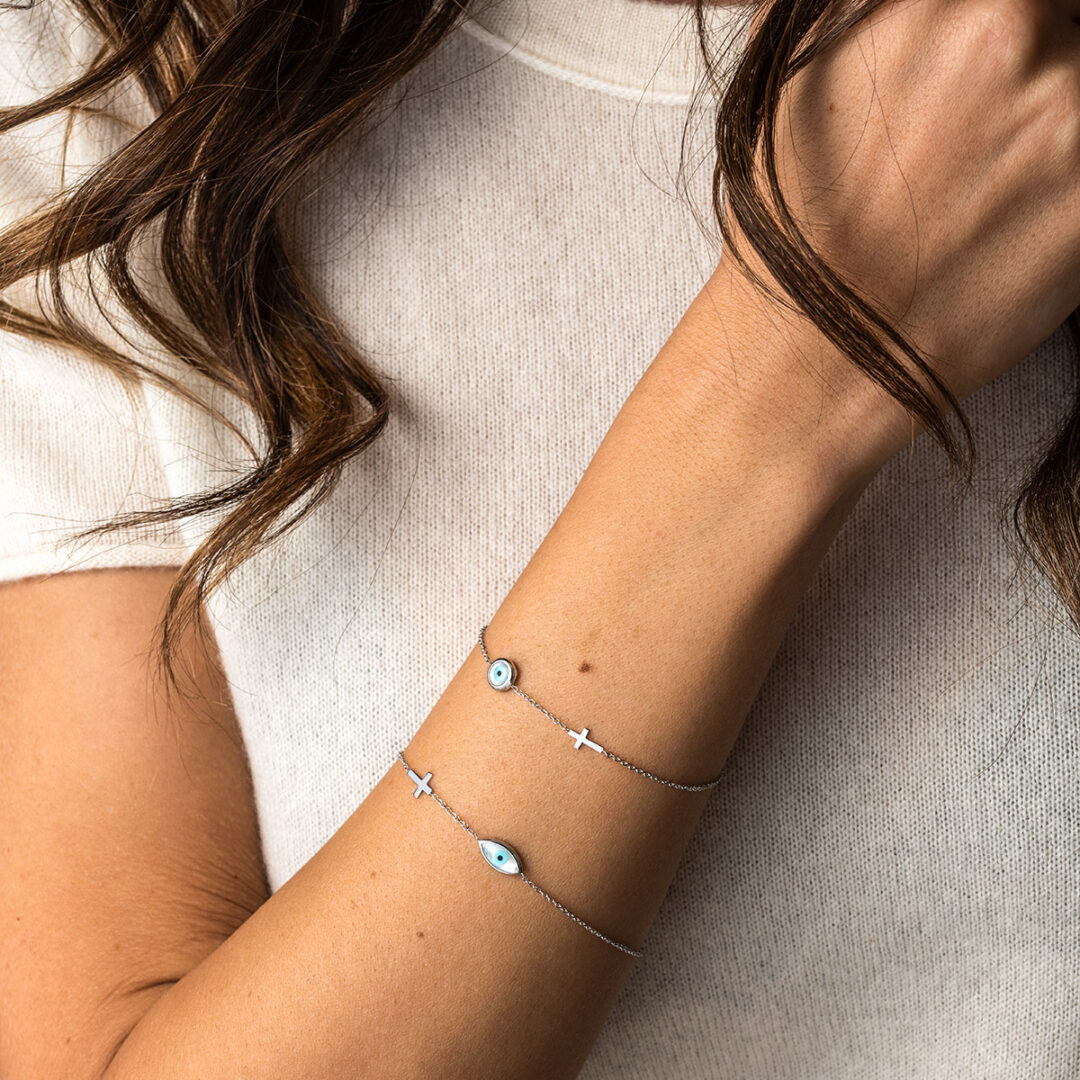 Eye Bracelet in 9K Gold with Cross