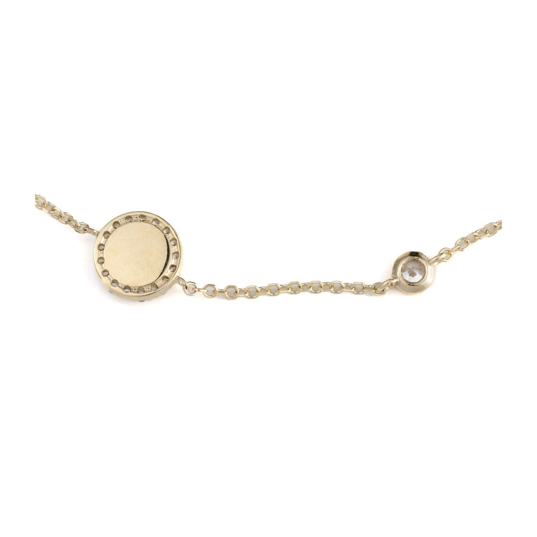 Round Eye Bracelet - 9K Gold and Zircon