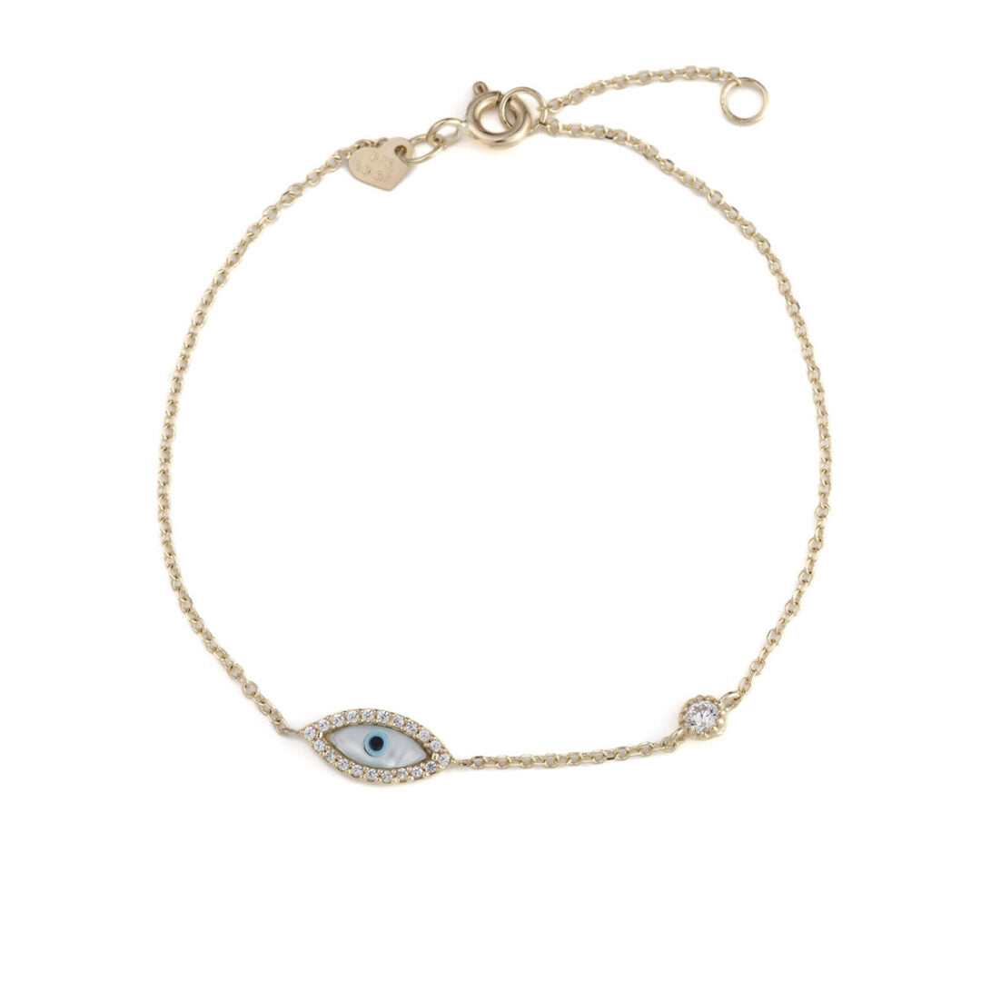 Eye Bracelet - 9K Gold and Zircon