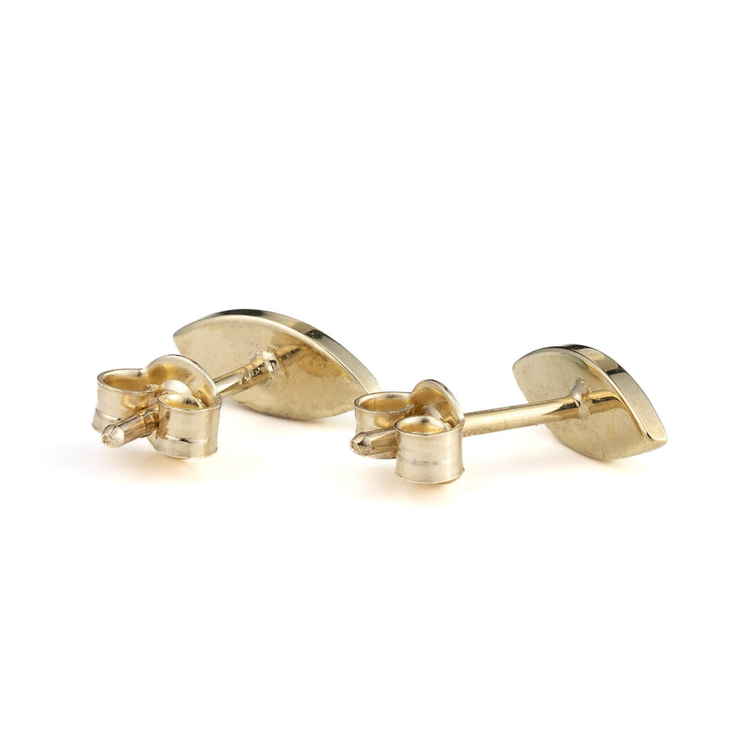 Oval Eye Stud Earrings – 9K Gold