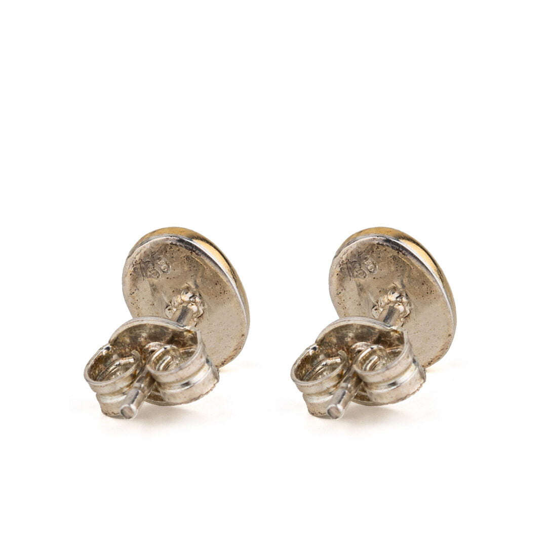 Peridot Stud Earrings – 18K Gold and Sterling Silver
