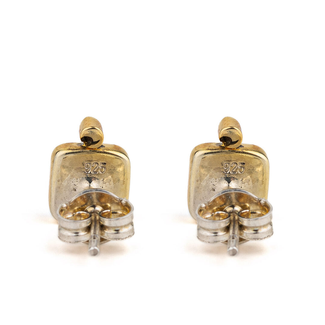 Blue Topaz Earrings – 18K Gold and Sterling Silver