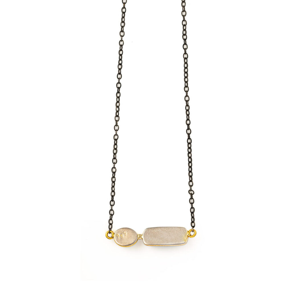 London Blue Topaz Aqua Marine Necklace - 18K Gold and 925 Sterling Silver