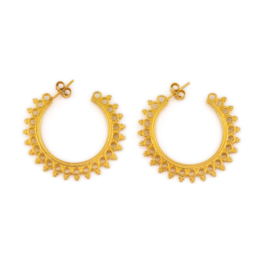 Sterling Silver Gold Plated Hoops Earrings