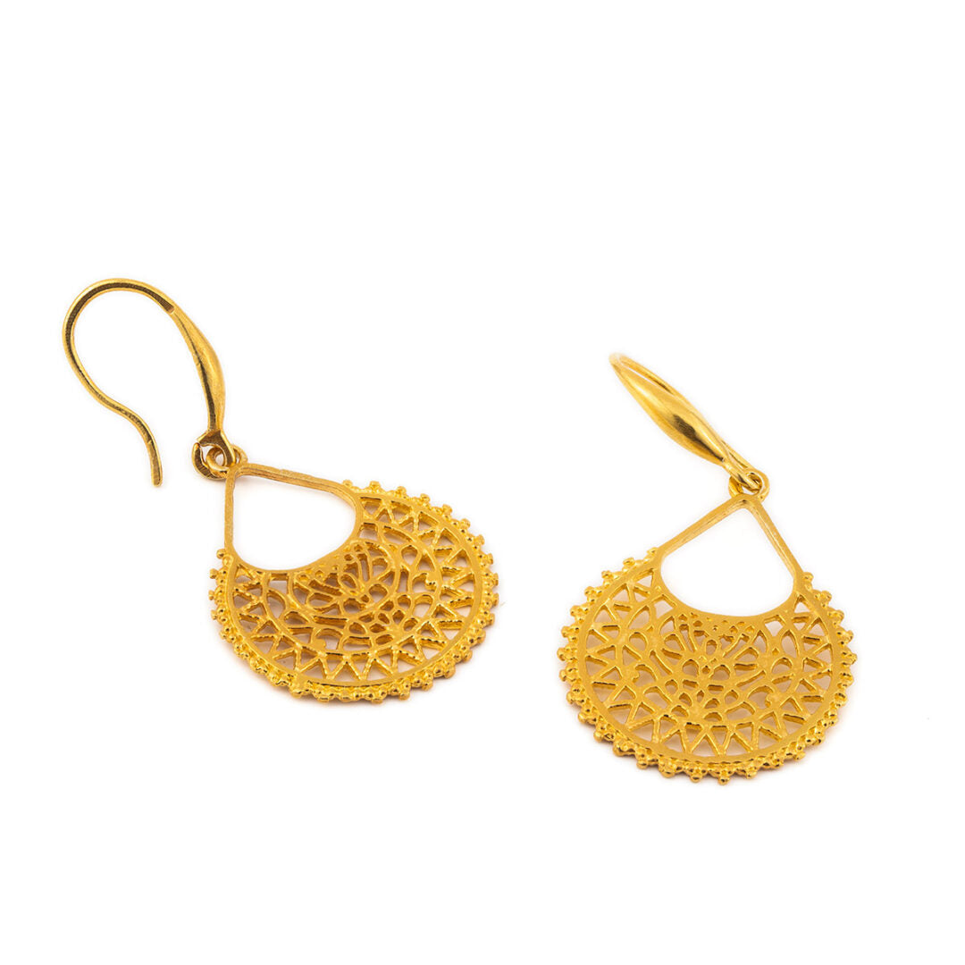 Sterling Silver Gold Plated Lace Earrings