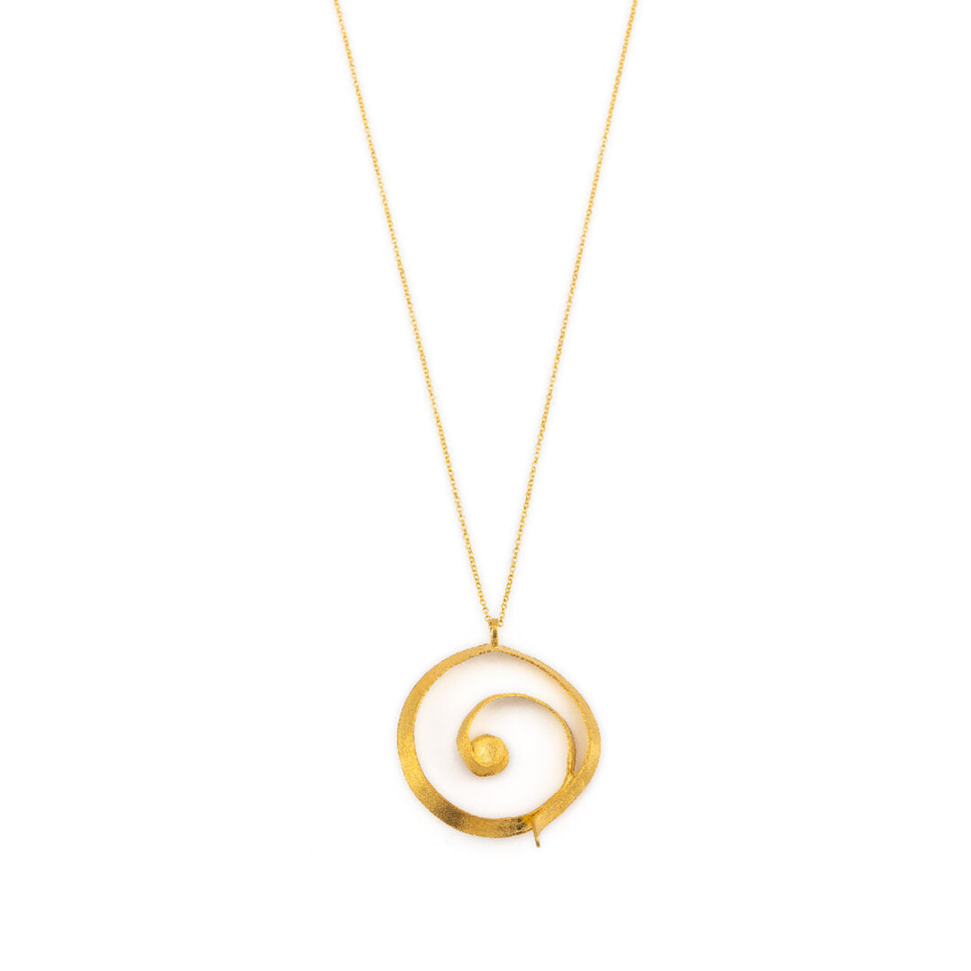Pearl Circle Necklace - Sterling Silver Gold Plated