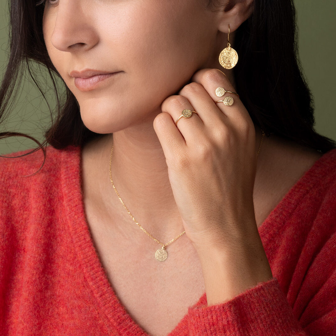Phaistos Disc Ring - 14k Gold