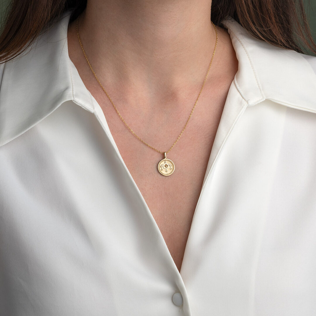 Gold Bee Pendant in 14K Gold