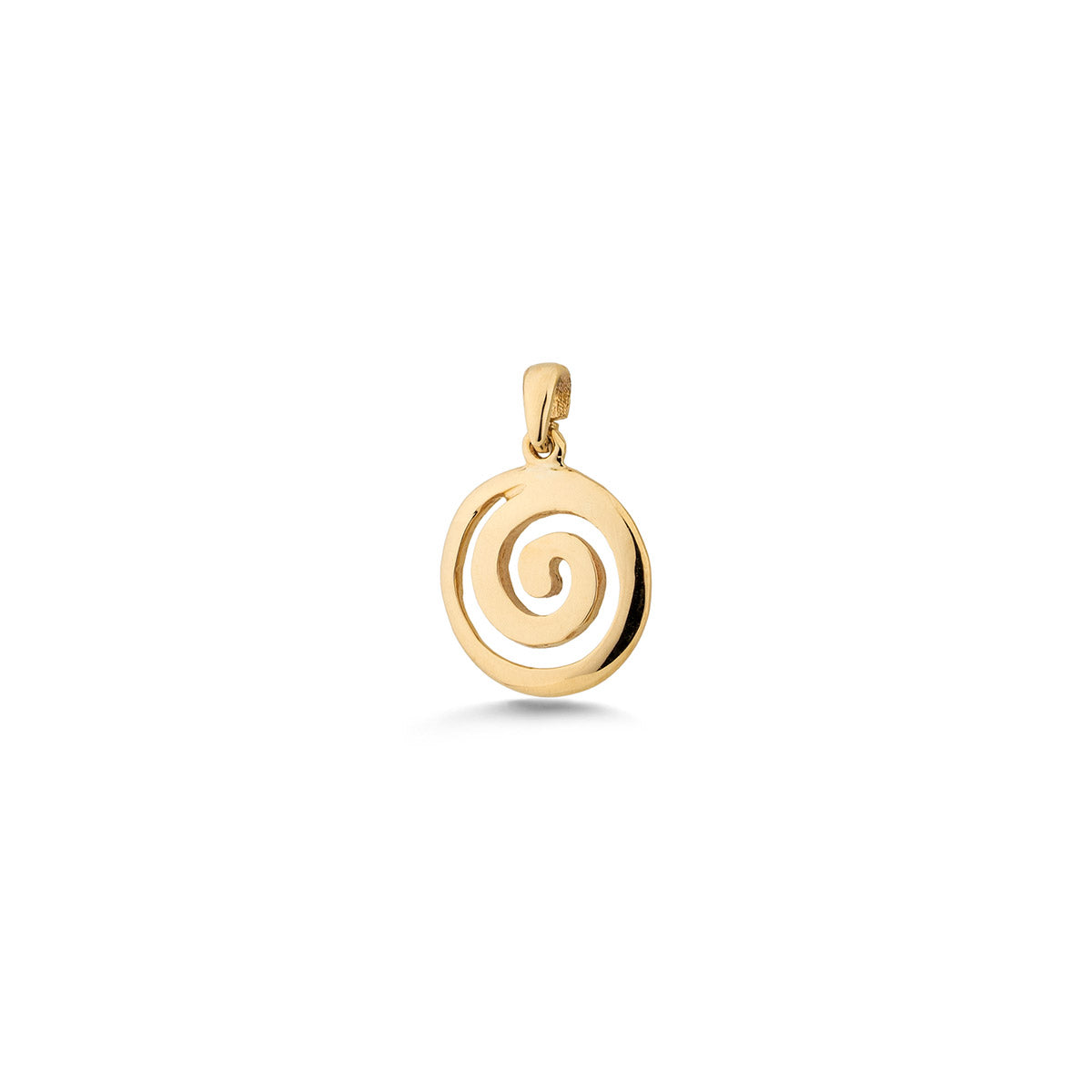 14K Gold Spiral Pendant - Minimalist Geometric Jewelry