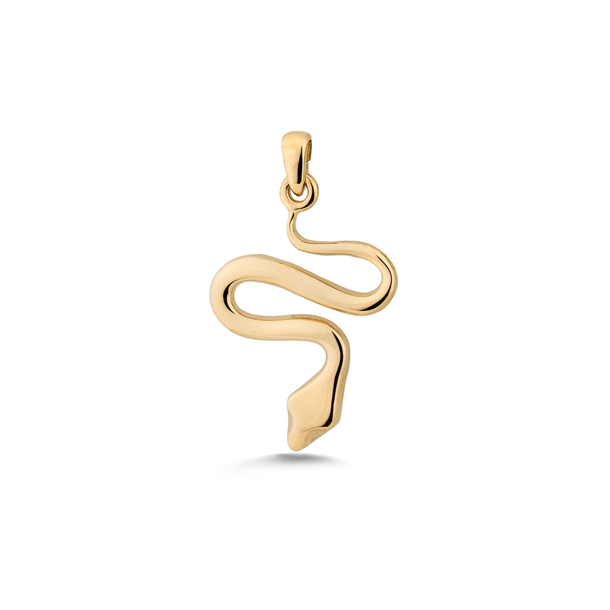 14K Gold Snake Pendant