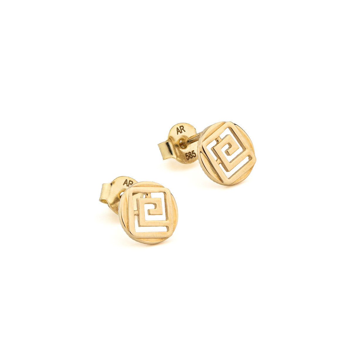 Meander Stud Earrings - 14K Gold