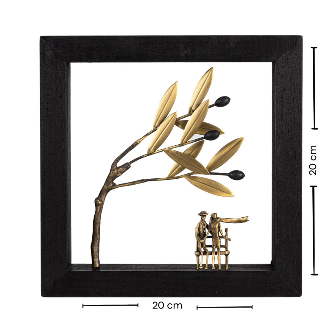 Bronze Sculpture The couple - Wood Frame