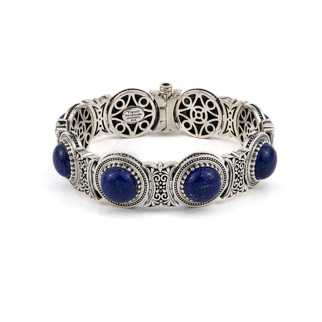Lapis Lazuli Link Bracelet – Sterling Silver Yianni Jewelry