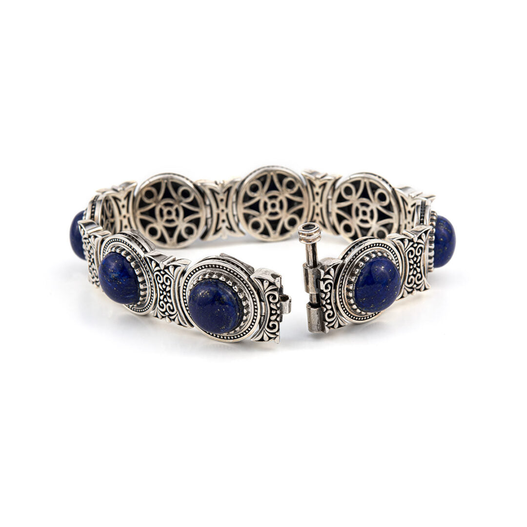 Lapis Lazuli Link Bracelet – Sterling Silver Yianni Jewelry