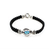 Evil Eye Macrame Bracelet - Sterling Silver Yianni Jewelry — Black