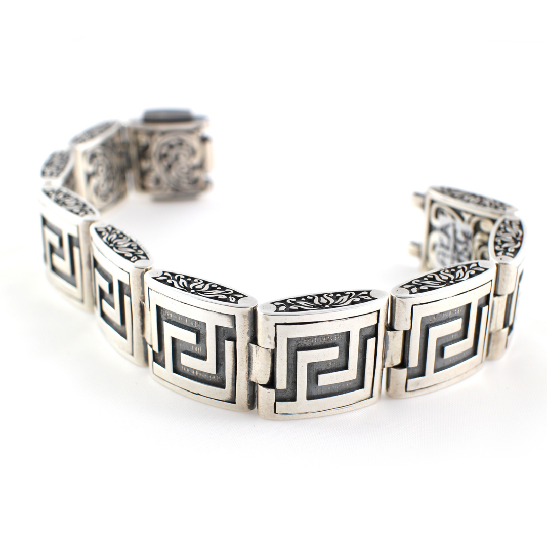 Meander Link Bracelet – 925 Sterling Silver – Yianni Jewelry