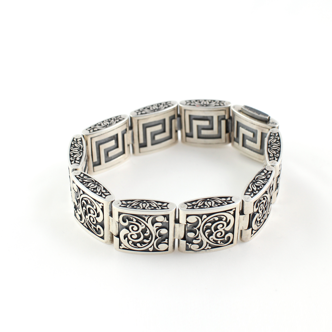 Meander Link Bracelet – 925 Sterling Silver – Yianni Jewelry